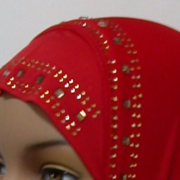 1 pc Instant Slip On Mona Style Hijab Red - Picture 3 of 3